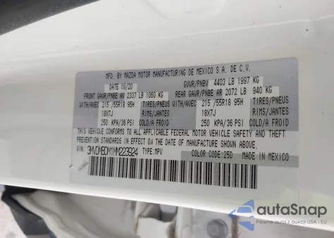 2021 Mazda Cx-30 Premium from USA, damaged, VIN 3MVDMBDM1MM223924